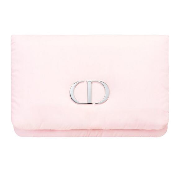 DIOR NEW Pink Clutch Cosmetic Beauty Bag with Silver "CD" Christian Dior - Picture 2 of 12